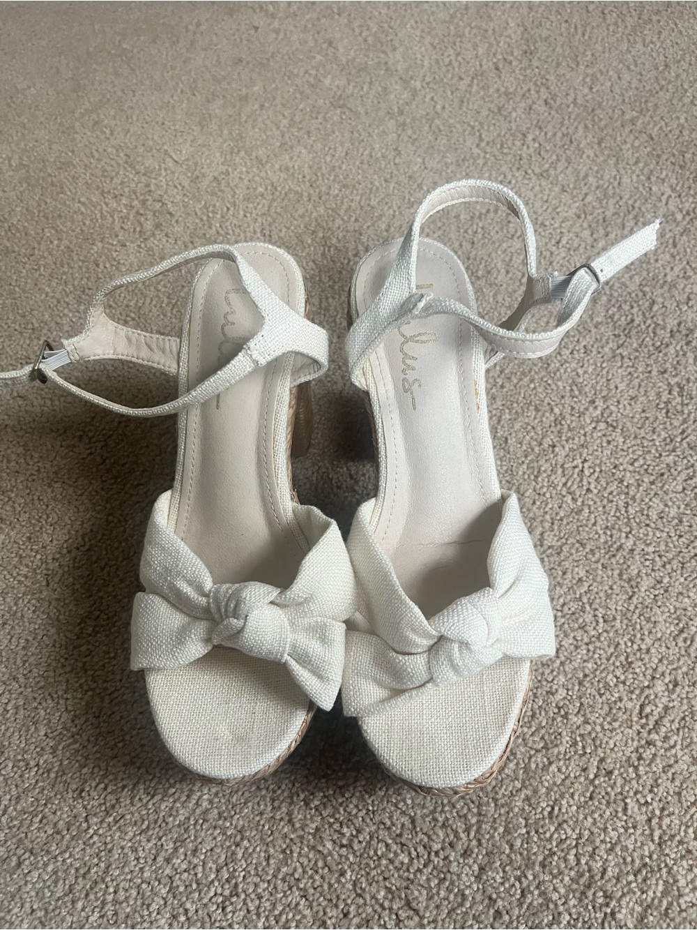 White Bow Ankle-Strap Sandals